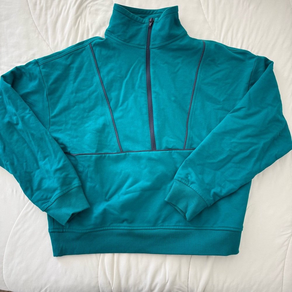 Half Zip Cropped Pullover Sweater - image 1